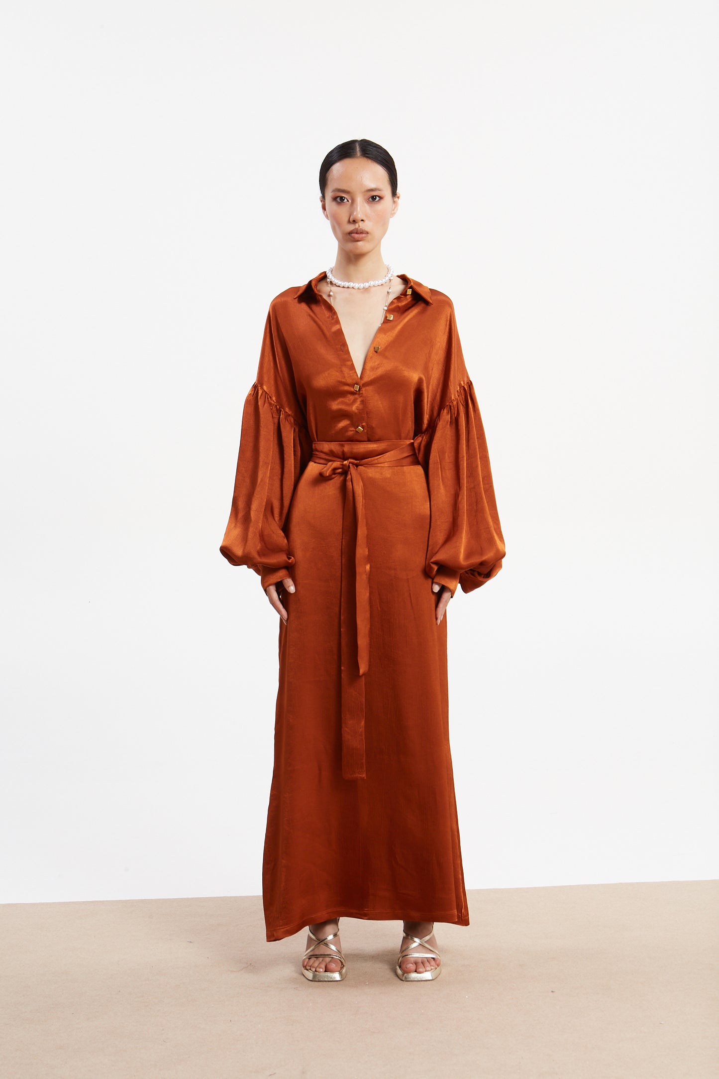 Diana Satin Rust Shirt