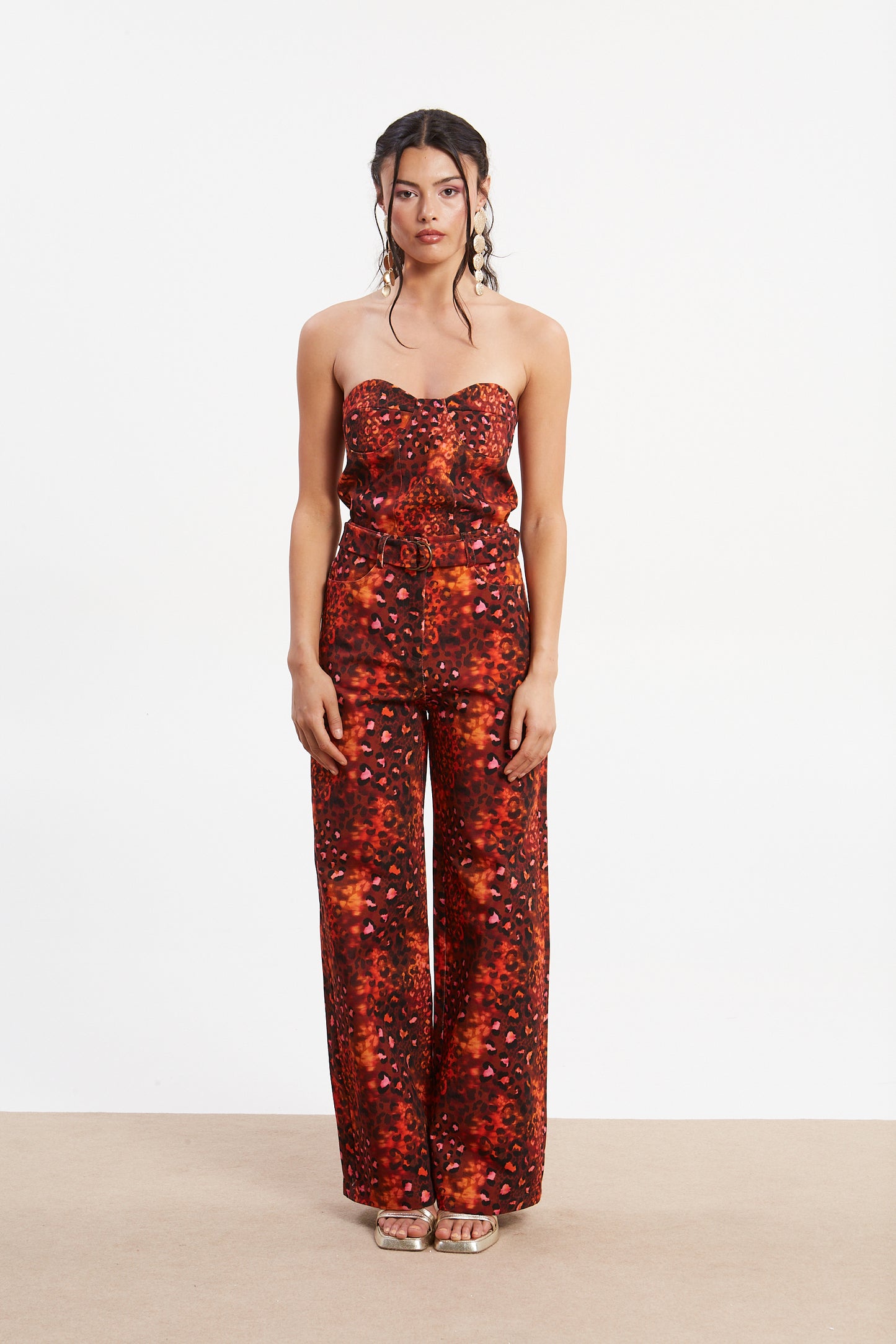 Harriet Denim Leopard Pants