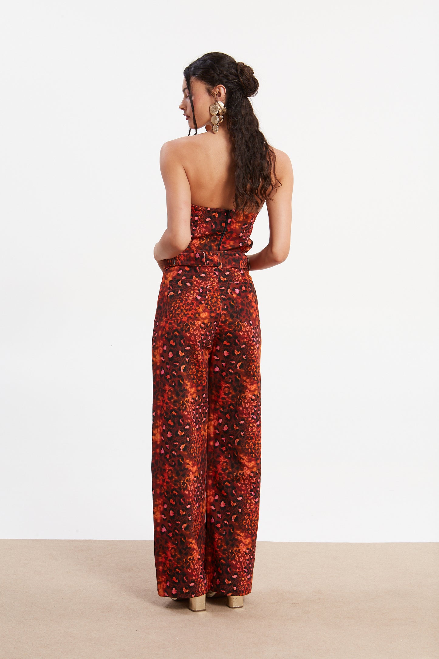 Harriet Denim Leopard Pants