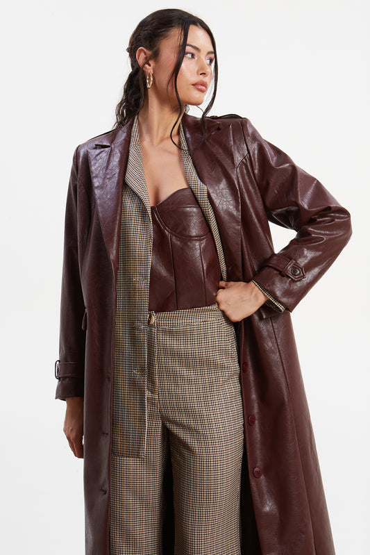 Sarah Eco Leather Coat