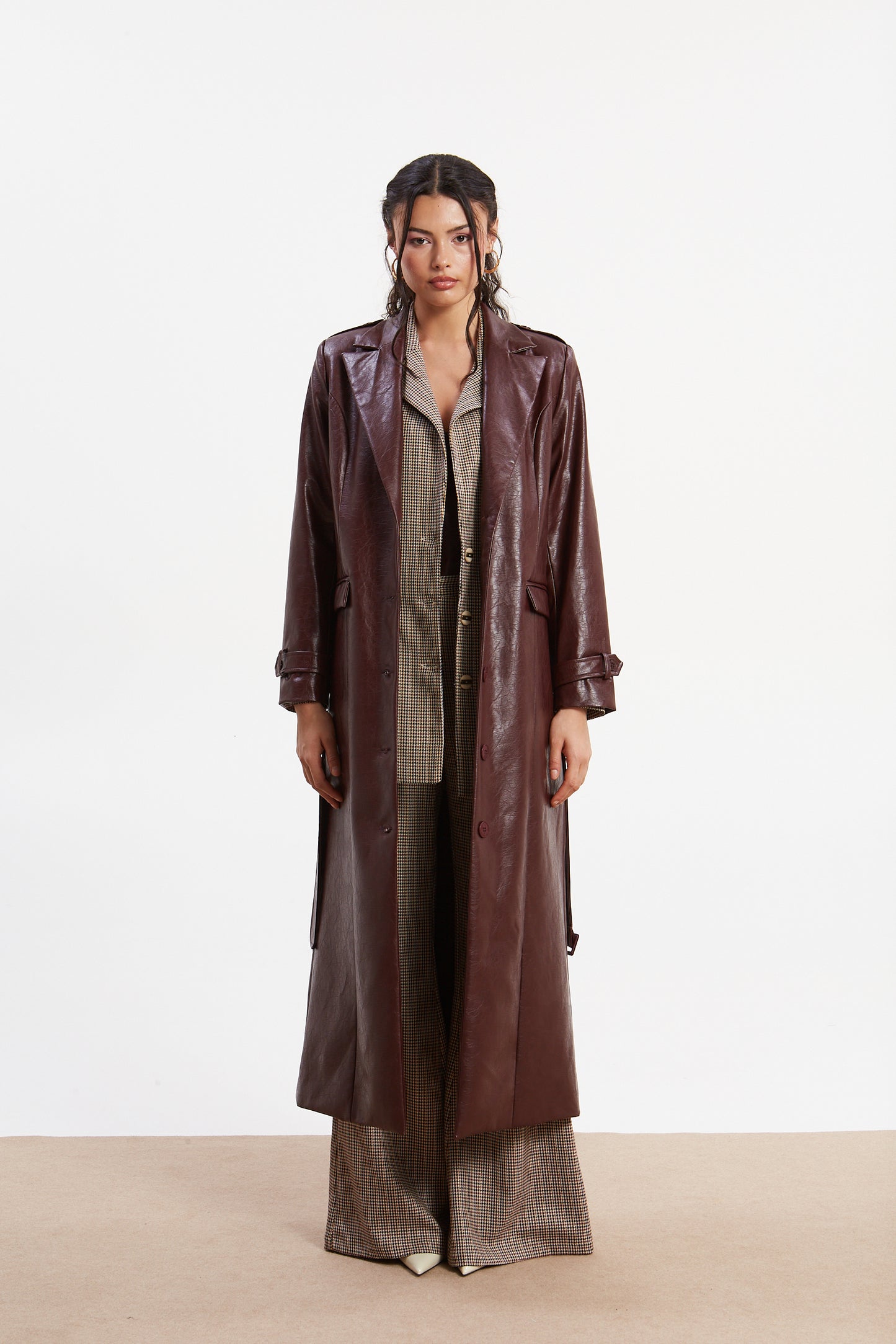 Sarah Eco Leather Coat